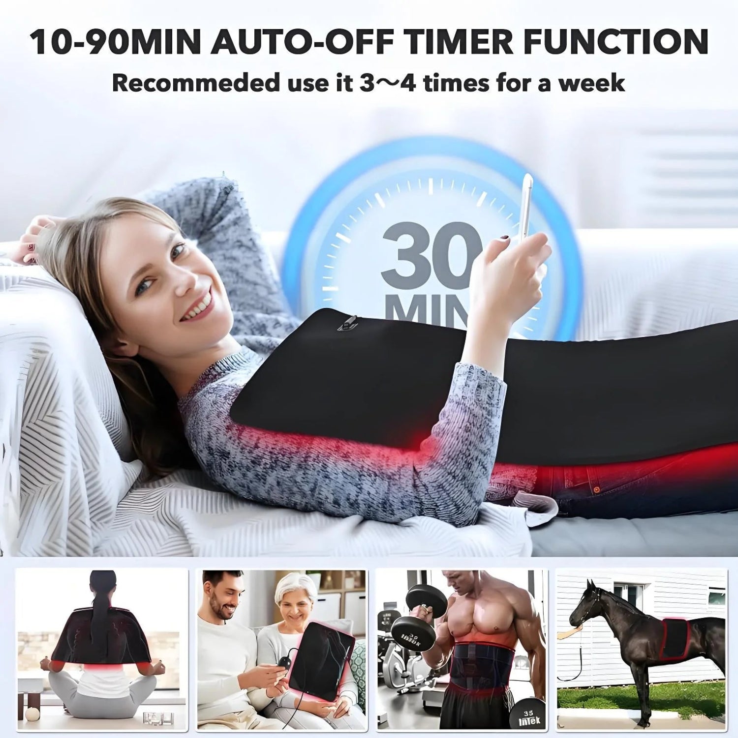 Red Light Therapy Pad Infrared LED Full Body Mat Device Back Muscle Pain Relief, Body Pain Relief, Muscle Repair