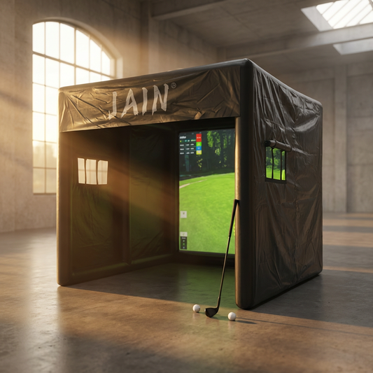 Portable Inflatable Golf Simulator Set - 13X10Ft Dual - Use (Indoor & Outdoor) Golf Practice Swing System with Inflatable Tent & Pump — Studio Shot