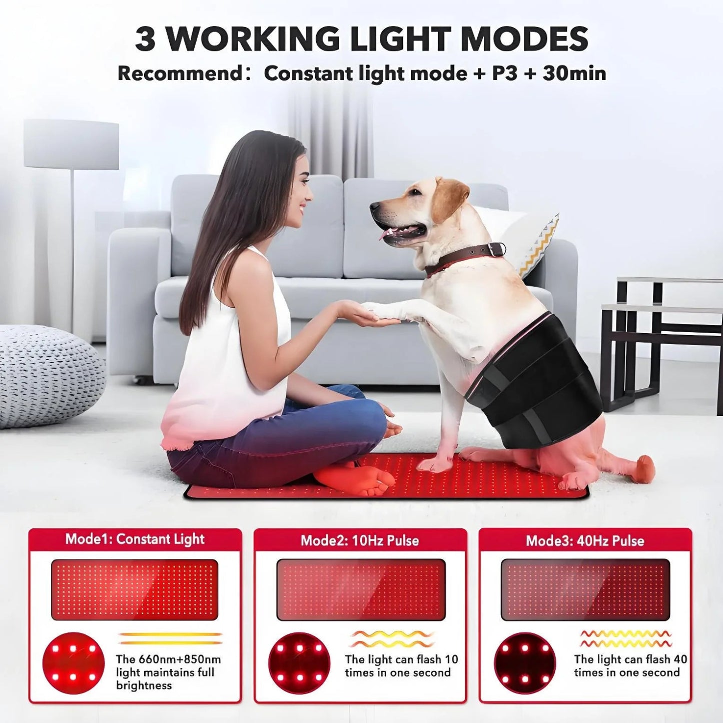 Red Light Therapy Pad Infrared LED Full Body Mat Device Back Muscle Pain Relief, Body Pain Relief, Muscle Repair