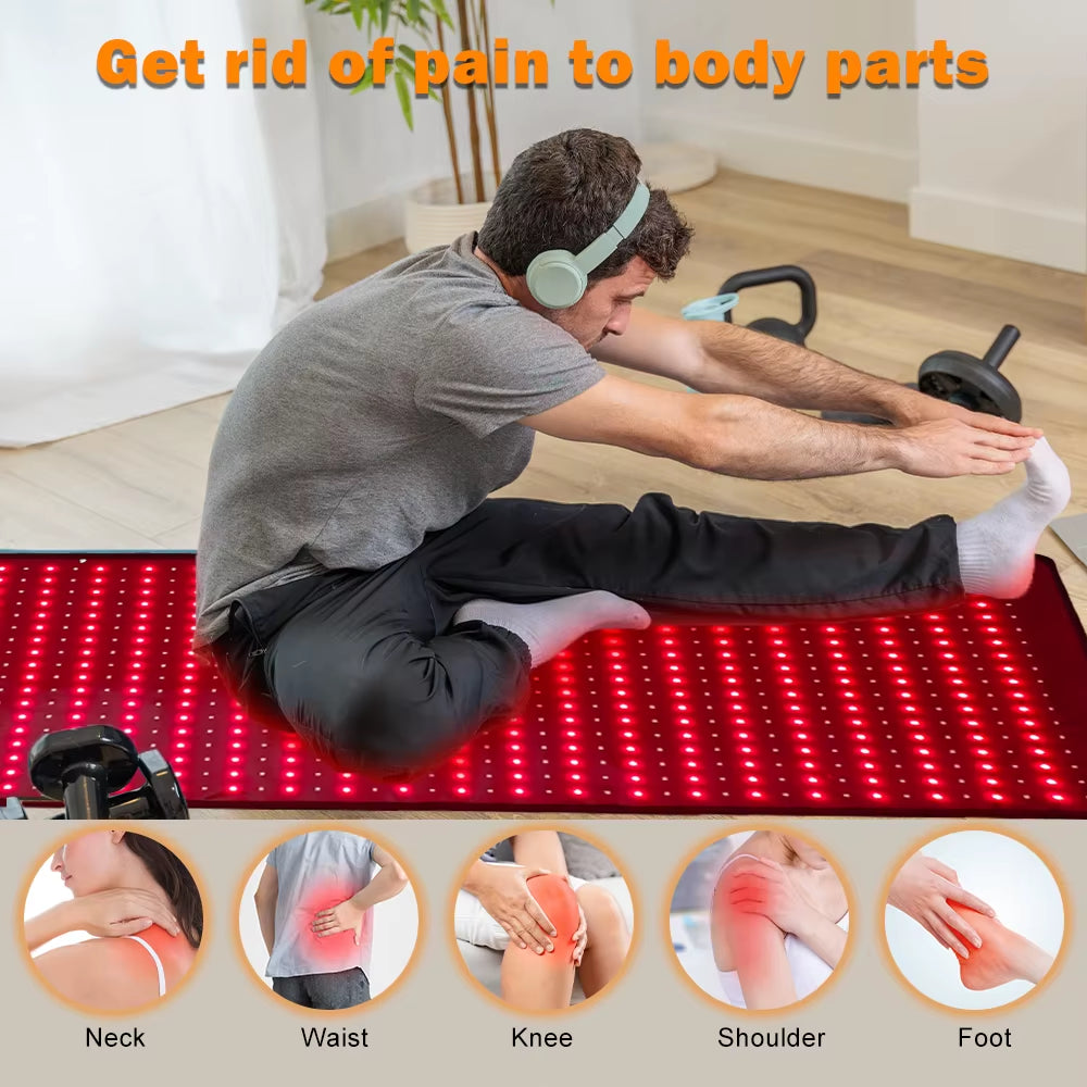 Most Popular Red Light Therapy Yoga Mat Pilates Mat with 660Nm 850Nm Infrared Light Therapy for Home and Gym Use Pain Relief