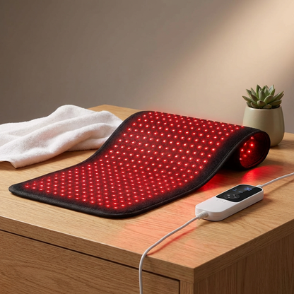 Red Light Therapy Mat for Body, 360 Leds 31.5"X11.8" near Infrared Light Therapy Pad, 660Nm & 850Nm Light Blanket for Back Shoulder Waist Muscle Pain Relief with Smart Temp & Timer, 60W — Studio Shot