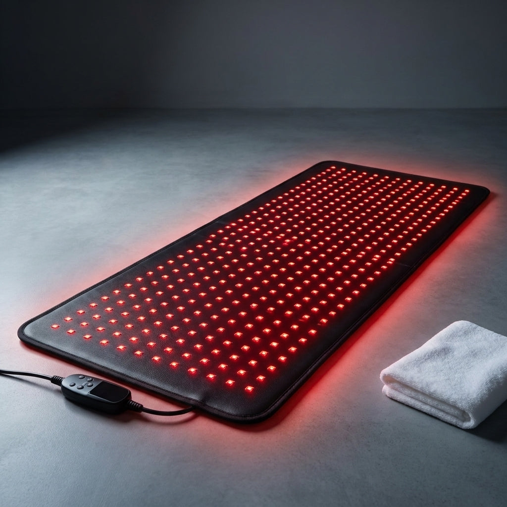 Red Light Therapy Pad Infrared LED Full Body Mat Device Back Muscle Pain Relief, Body Pain Relief, Muscle Repair — Studio Shot